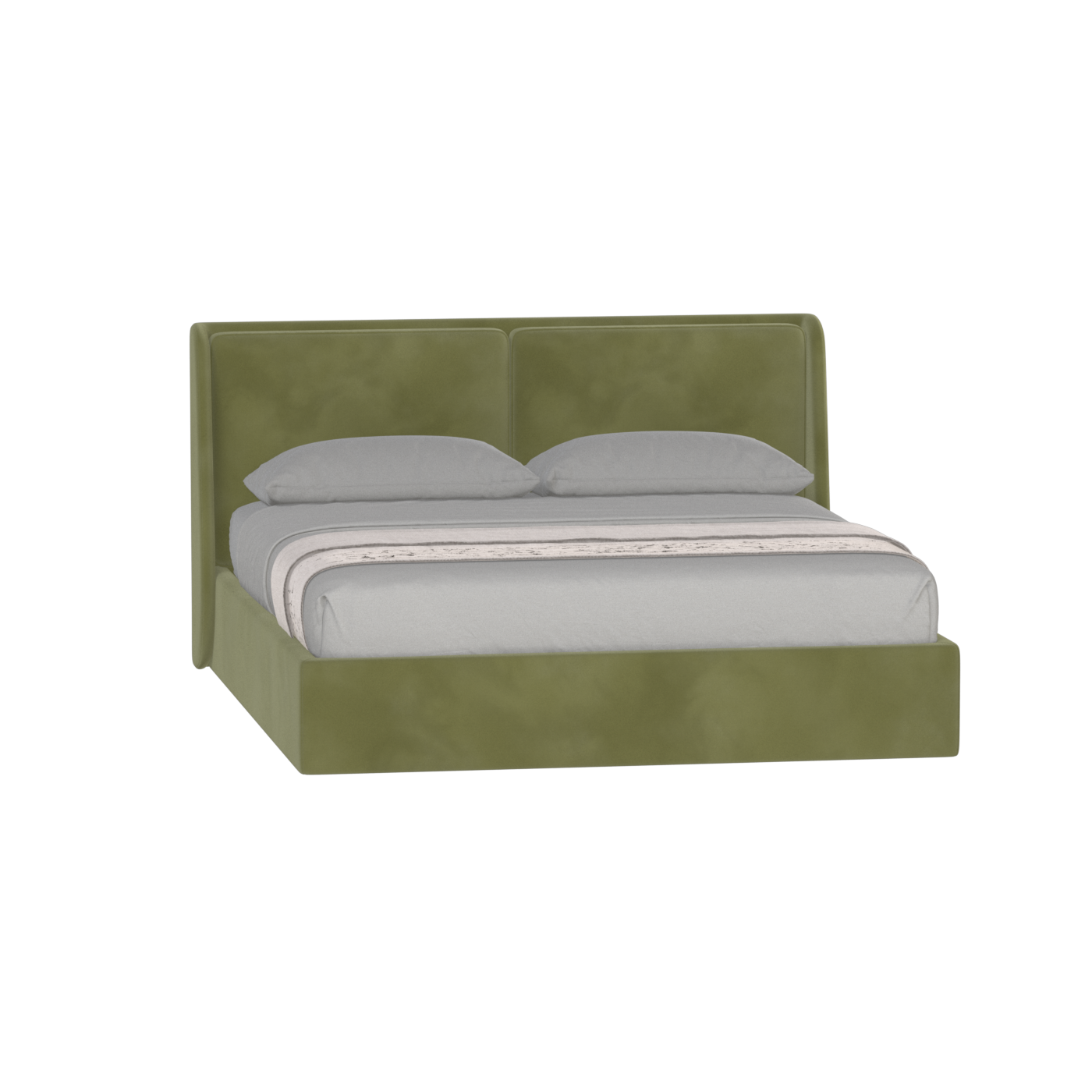 Lit double rembourré Ruby en tissu haut de gamme 