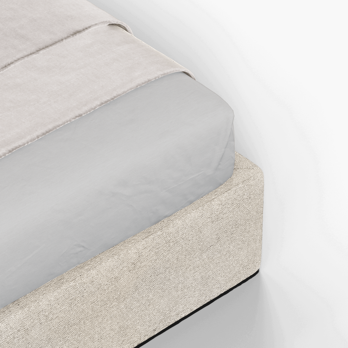 Lit double rembourré Ruby en tissu haut de gamme 