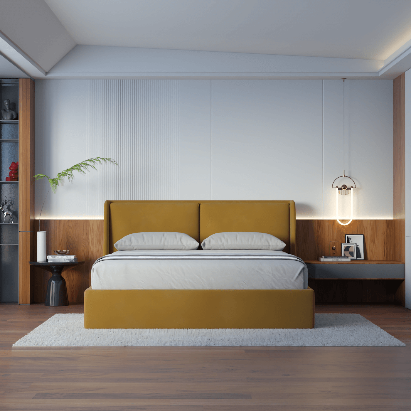 Ruby Upholstered Double Bed in Premium Fabric