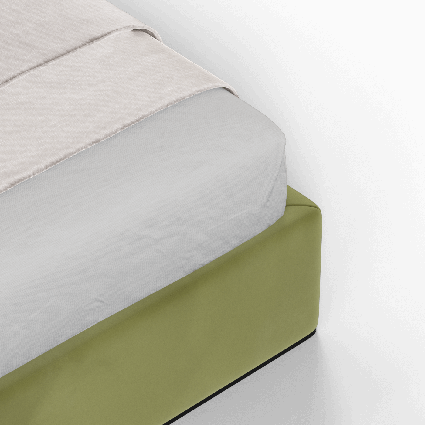 Lit double rembourré Ruby en tissu haut de gamme 