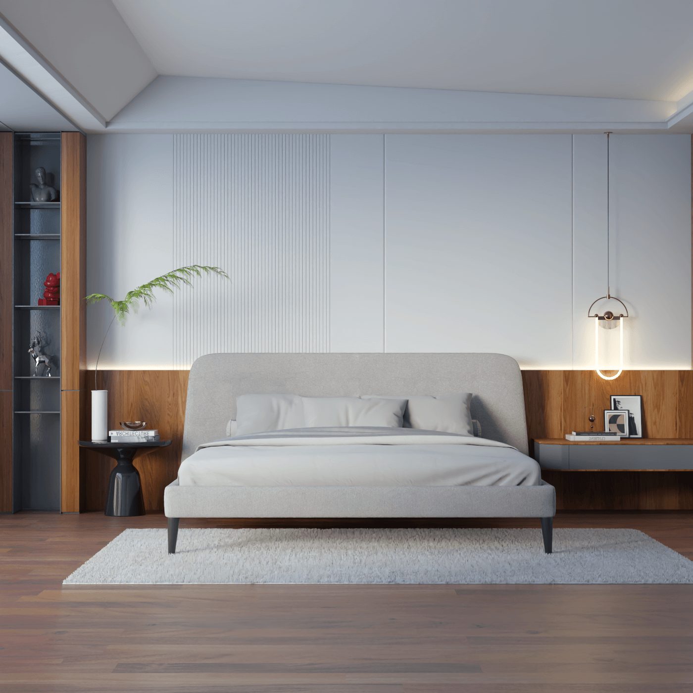 Lit double Selma avec capitonnage vertical profond