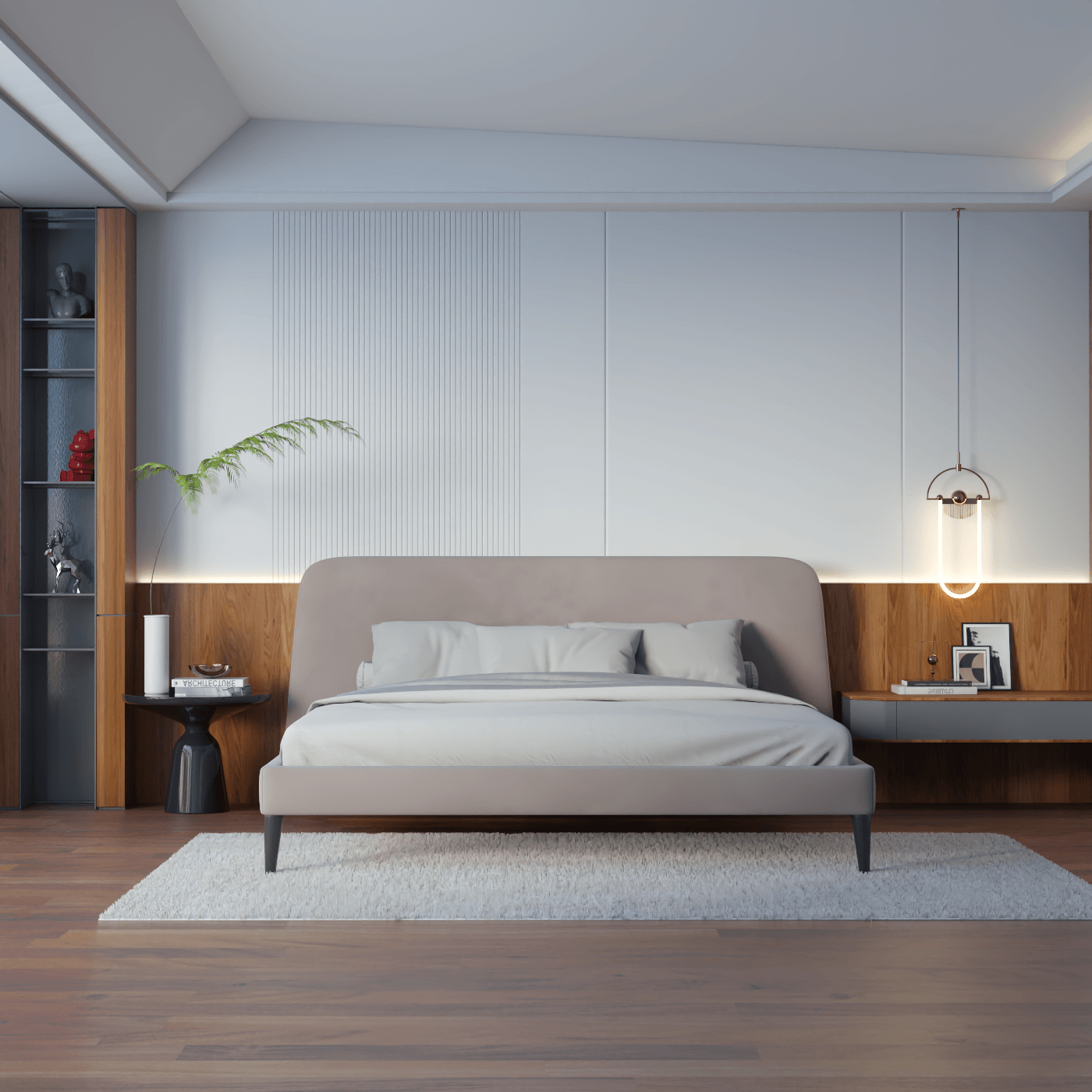 Lit double Selma avec capitonnage vertical profond