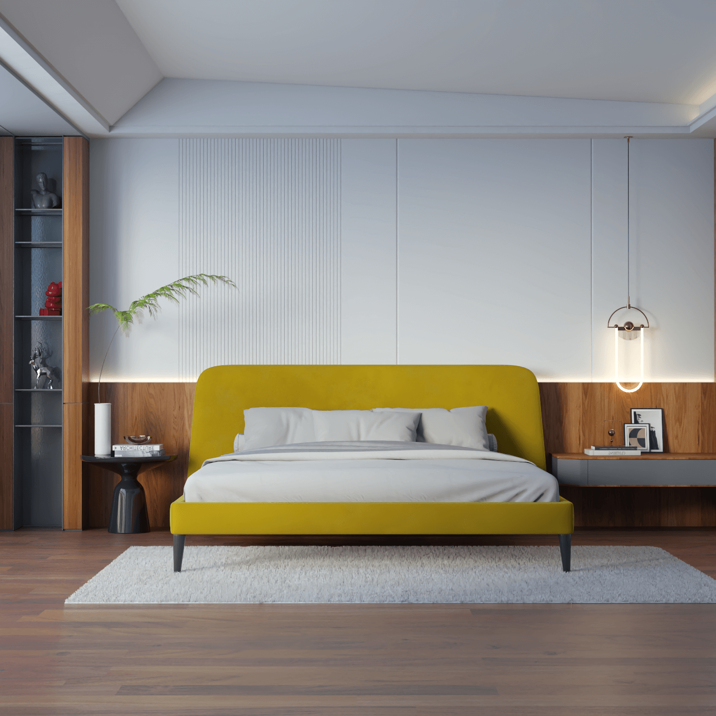 Selma Double Bed with Deep Vertical Tufting