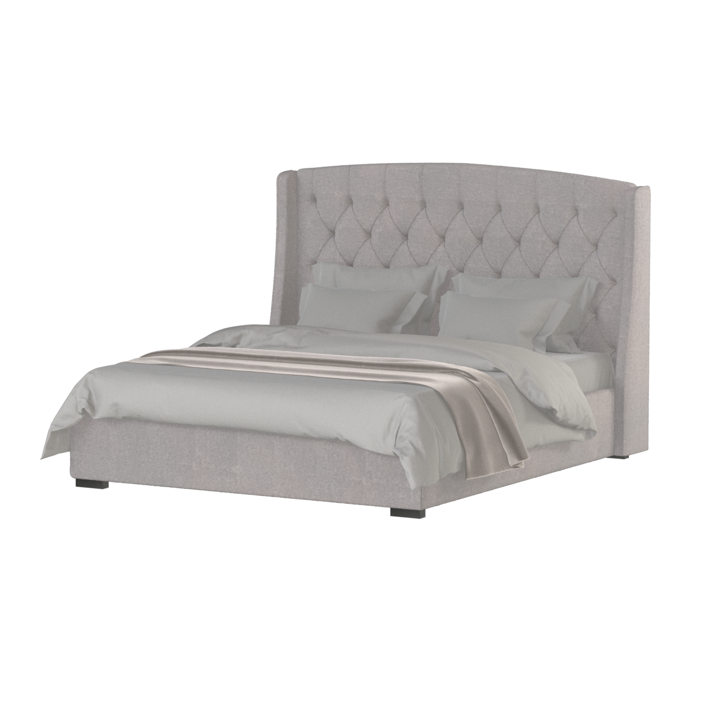 Sophia Upholstered Bed with Buttoned Headboard