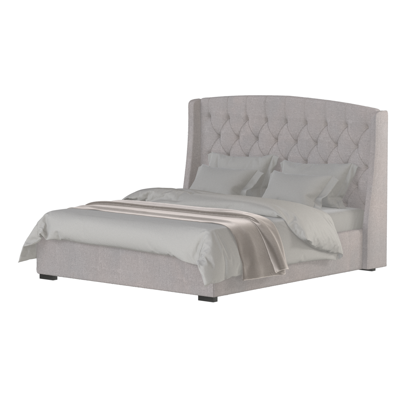Sophia Upholstered Bed with Buttoned Headboard