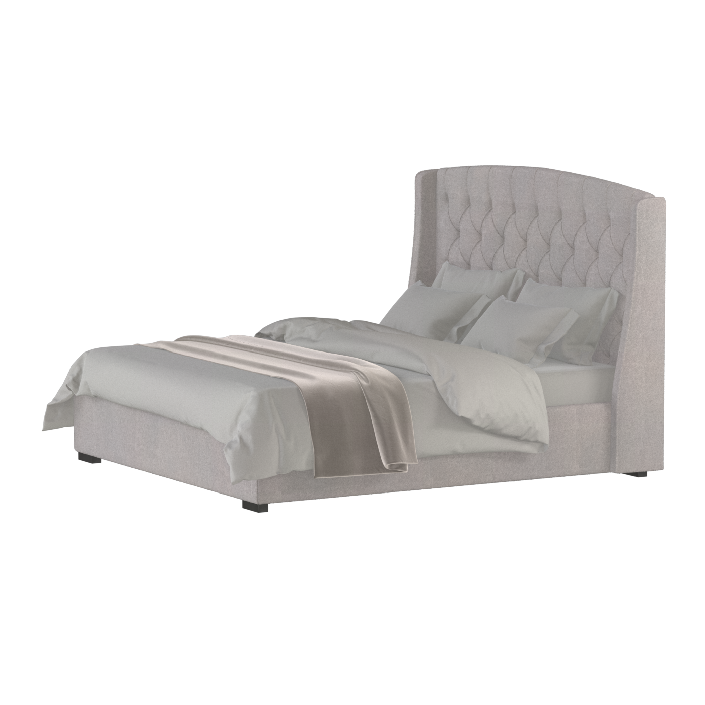 Sophia Upholstered Bed with Buttoned Headboard