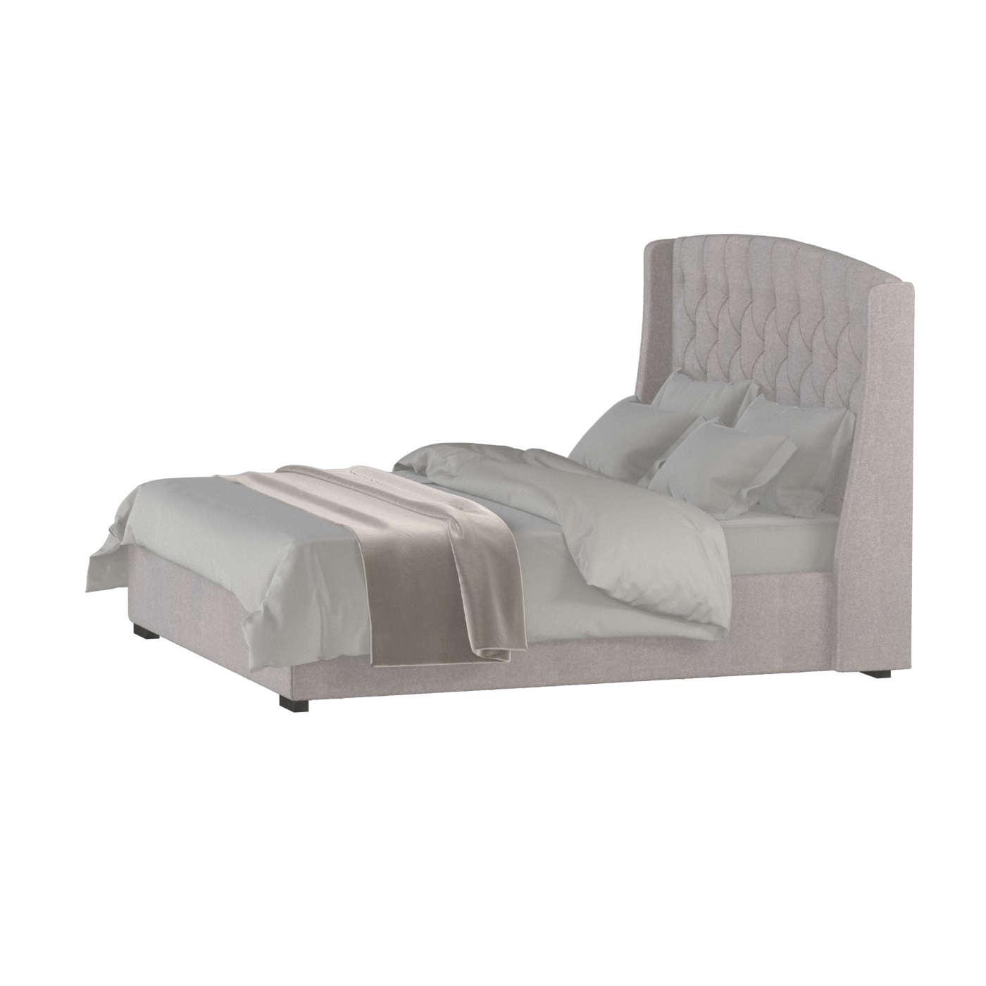 Sophia Upholstered Bed with Buttoned Headboard