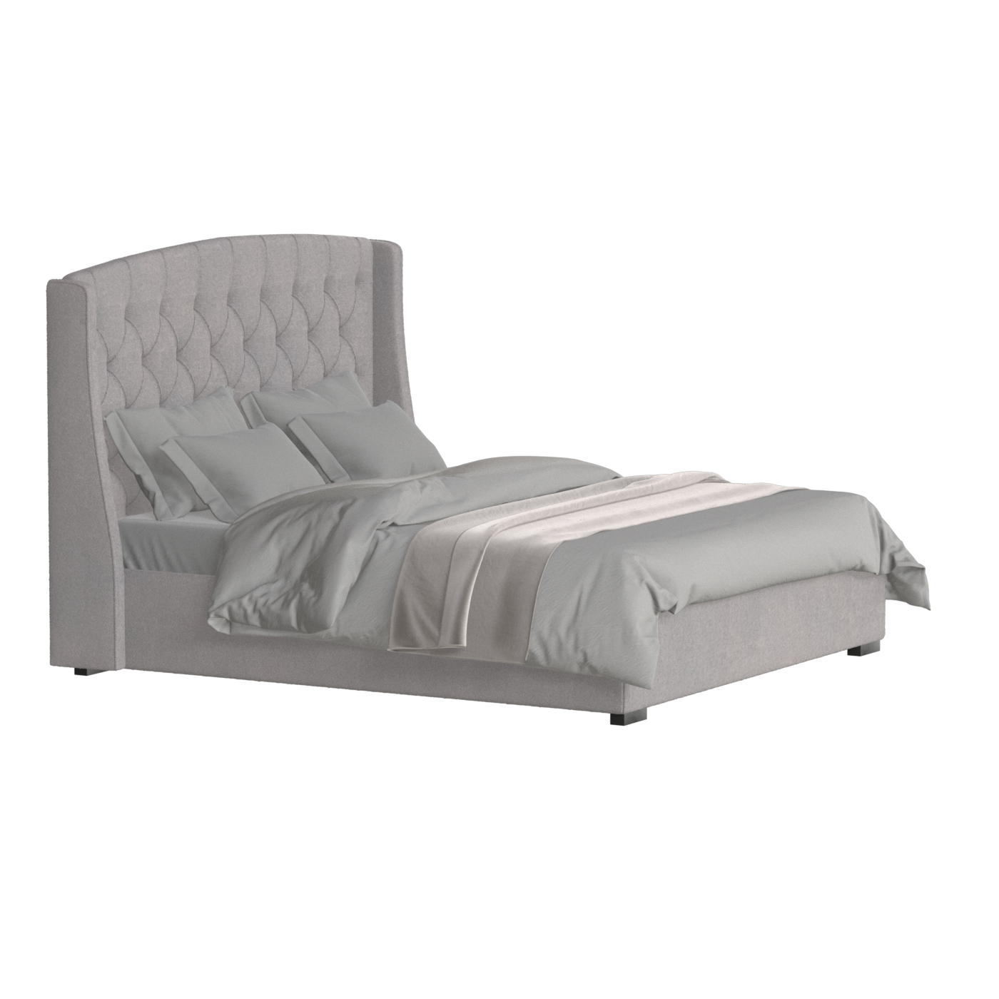 Sophia Upholstered Bed with Buttoned Headboard