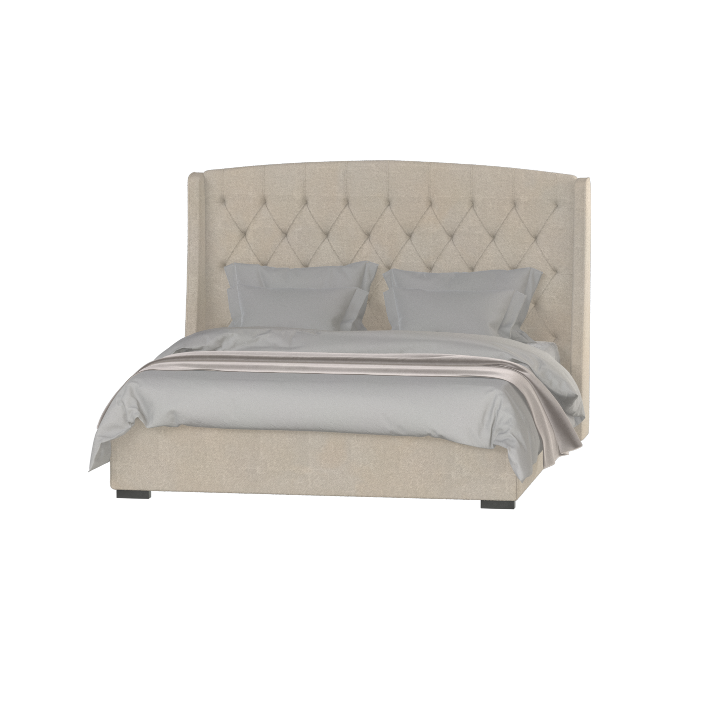 Sophia Upholstered Bed with Buttoned Headboard