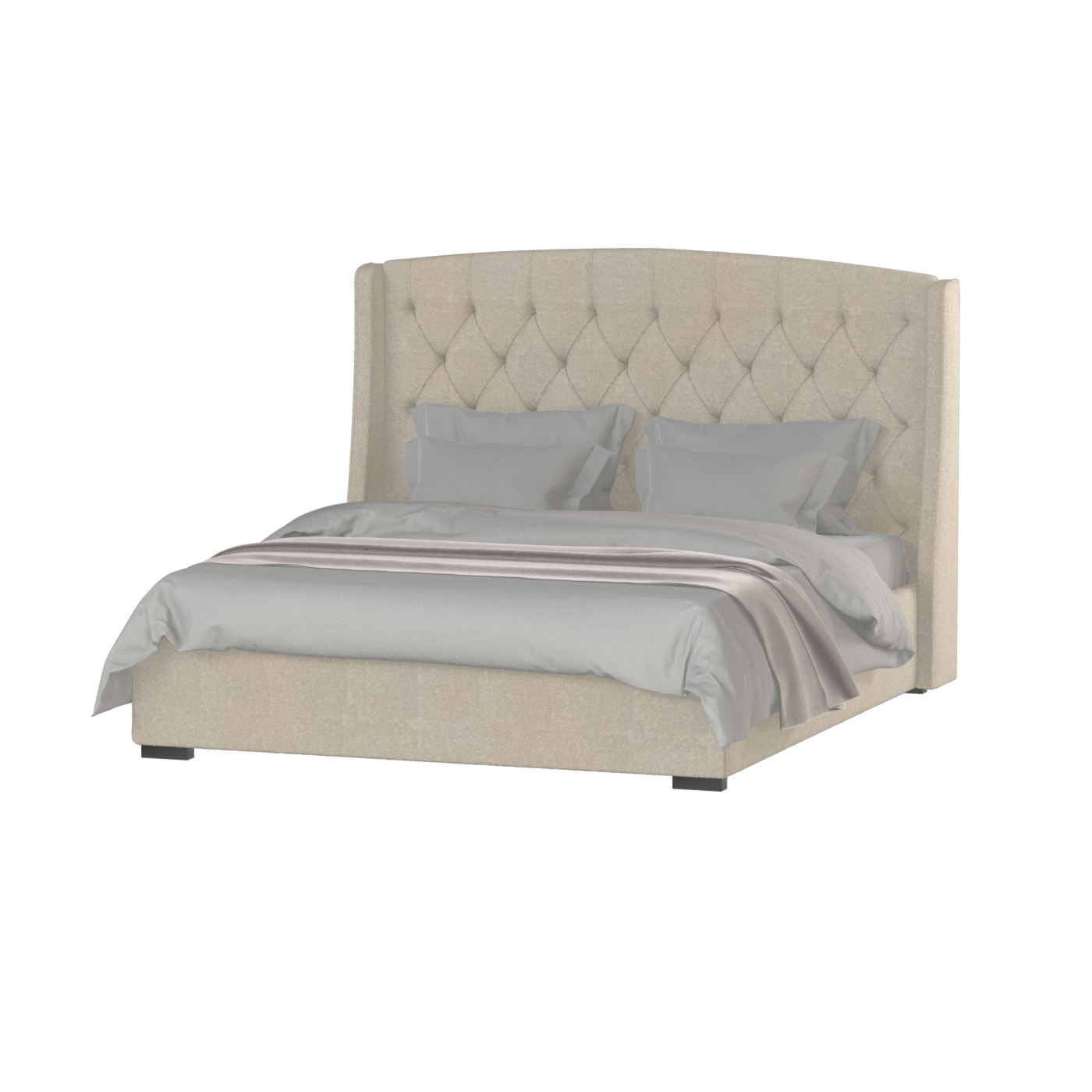Sophia Upholstered Bed with Buttoned Headboard