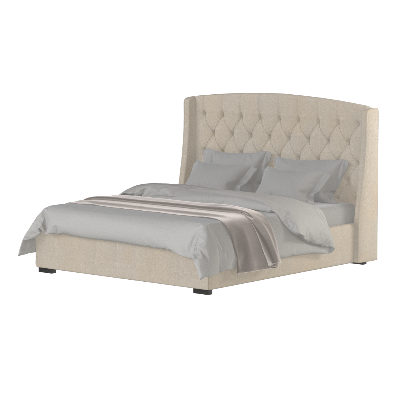 Sophia Upholstered Bed with Buttoned Headboard