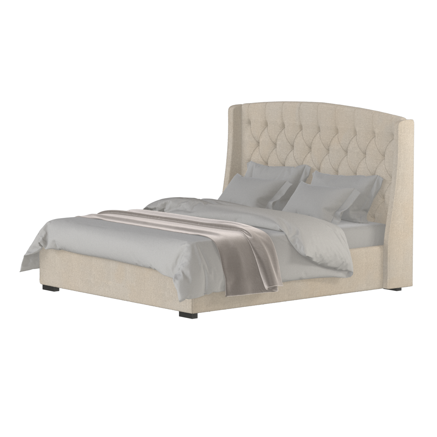 Sophia Upholstered Bed with Buttoned Headboard