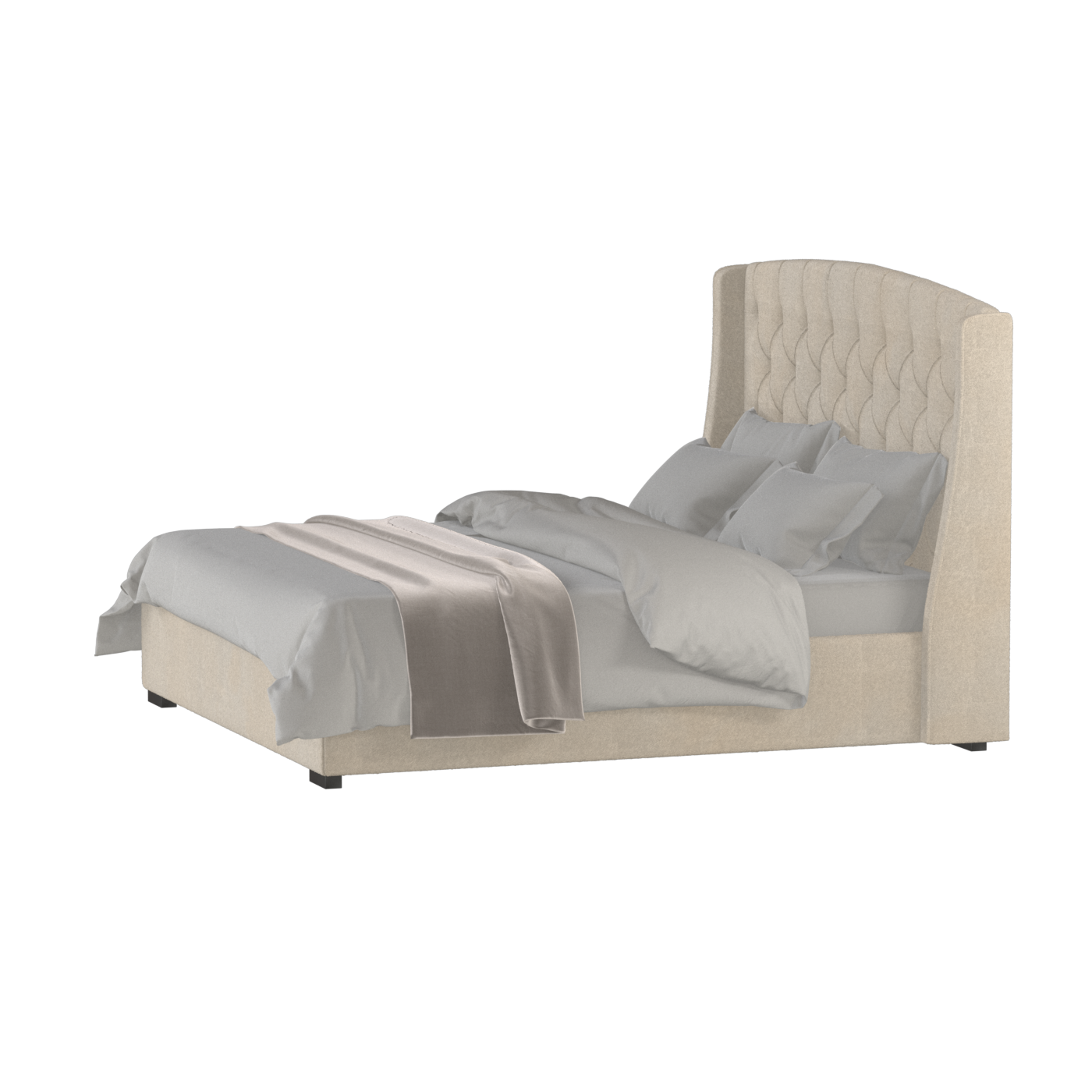 Sophia Upholstered Bed with Buttoned Headboard