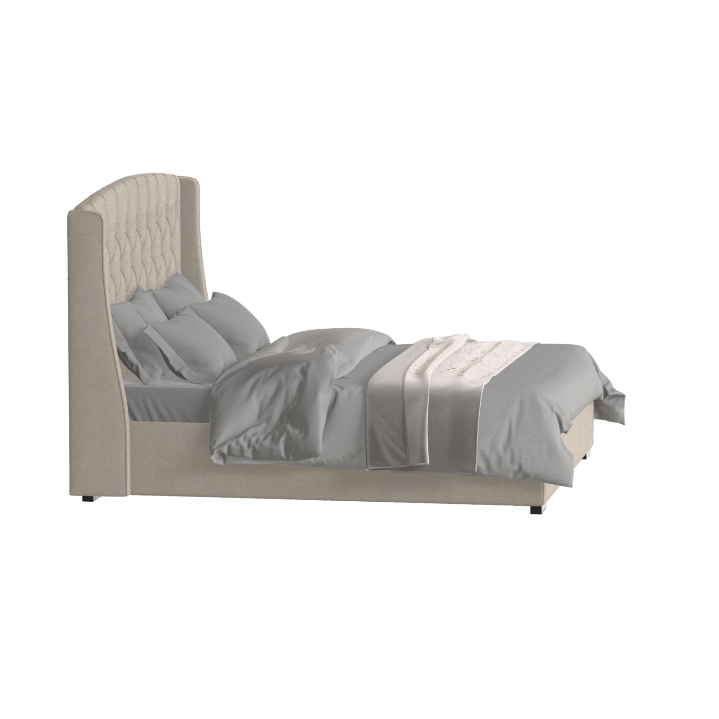 Sophia Upholstered Bed with Buttoned Headboard