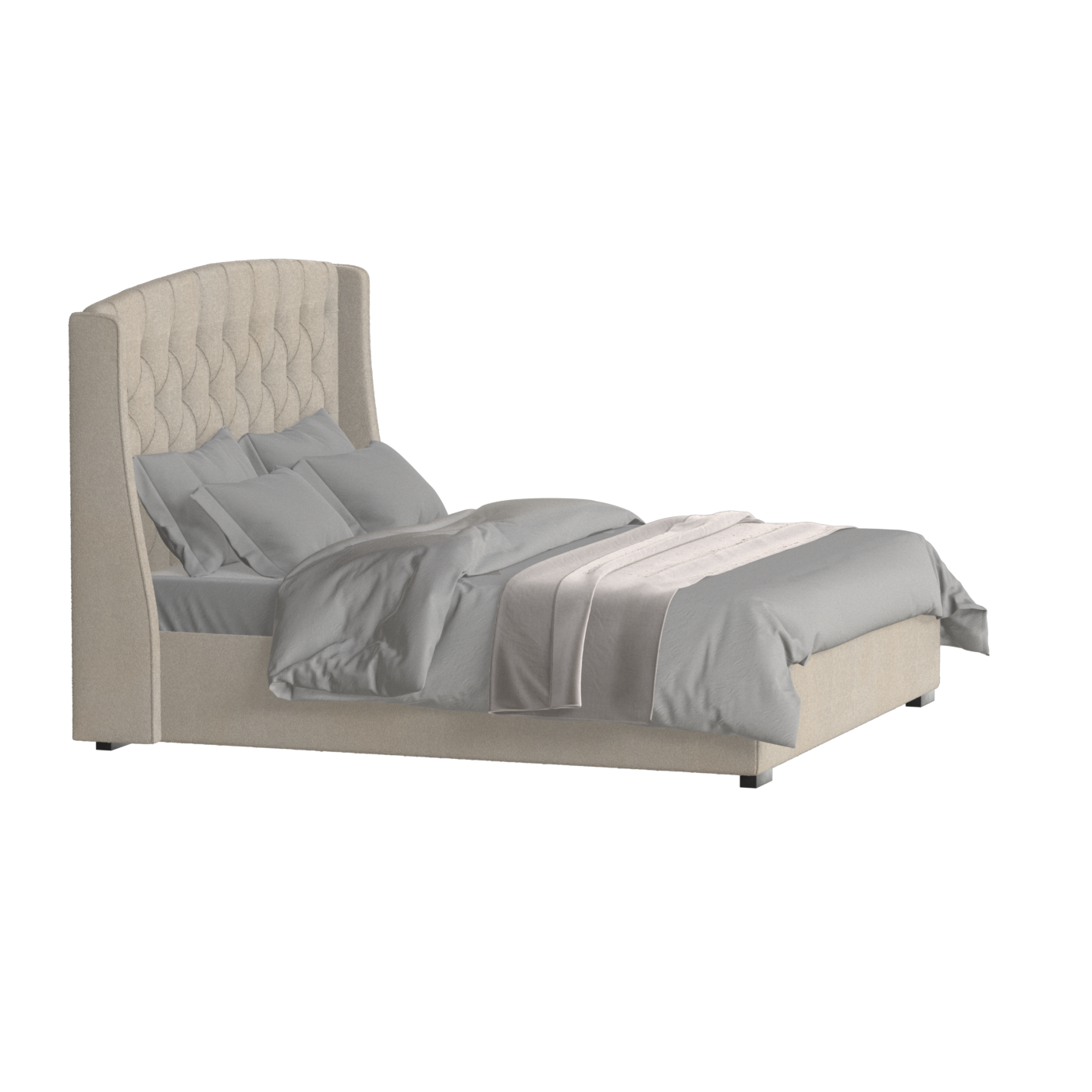 Sophia Upholstered Bed with Buttoned Headboard