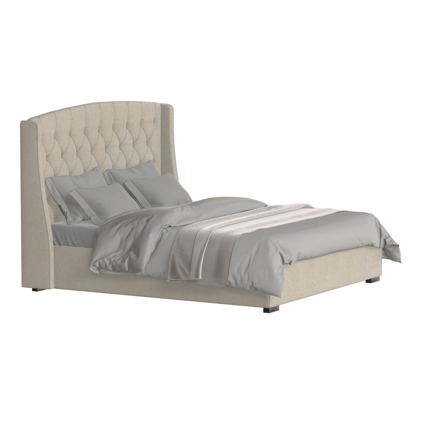Sophia Upholstered Bed with Buttoned Headboard