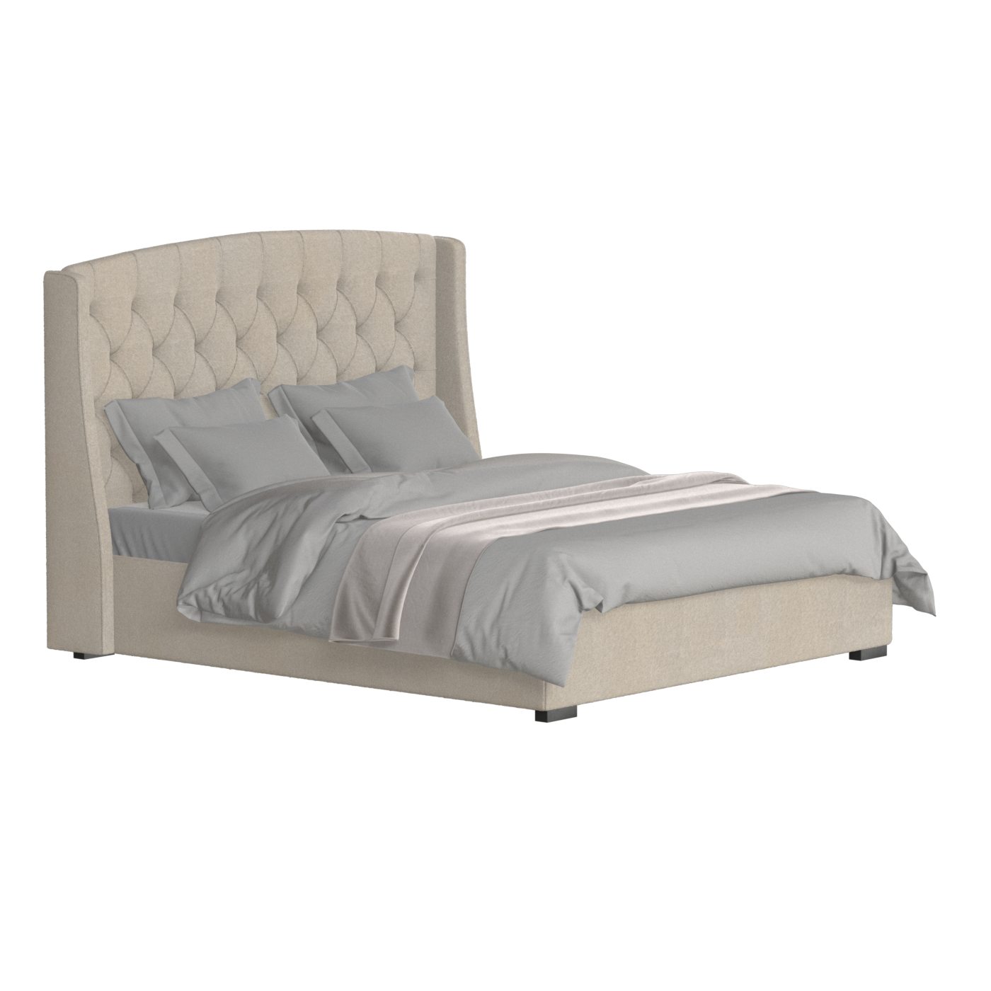 Sophia Upholstered Bed with Buttoned Headboard