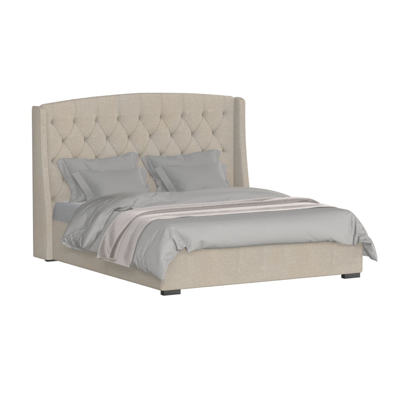 Sophia Upholstered Bed with Buttoned Headboard