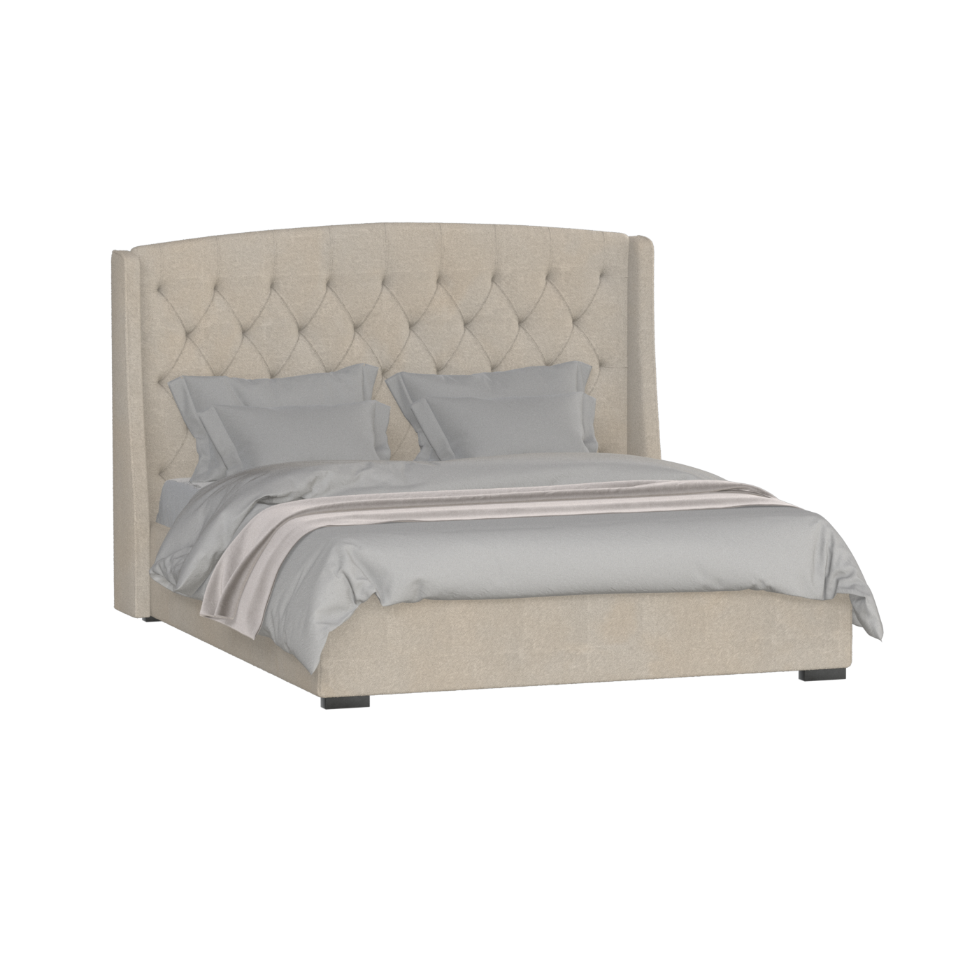 Sophia Upholstered Bed with Buttoned Headboard