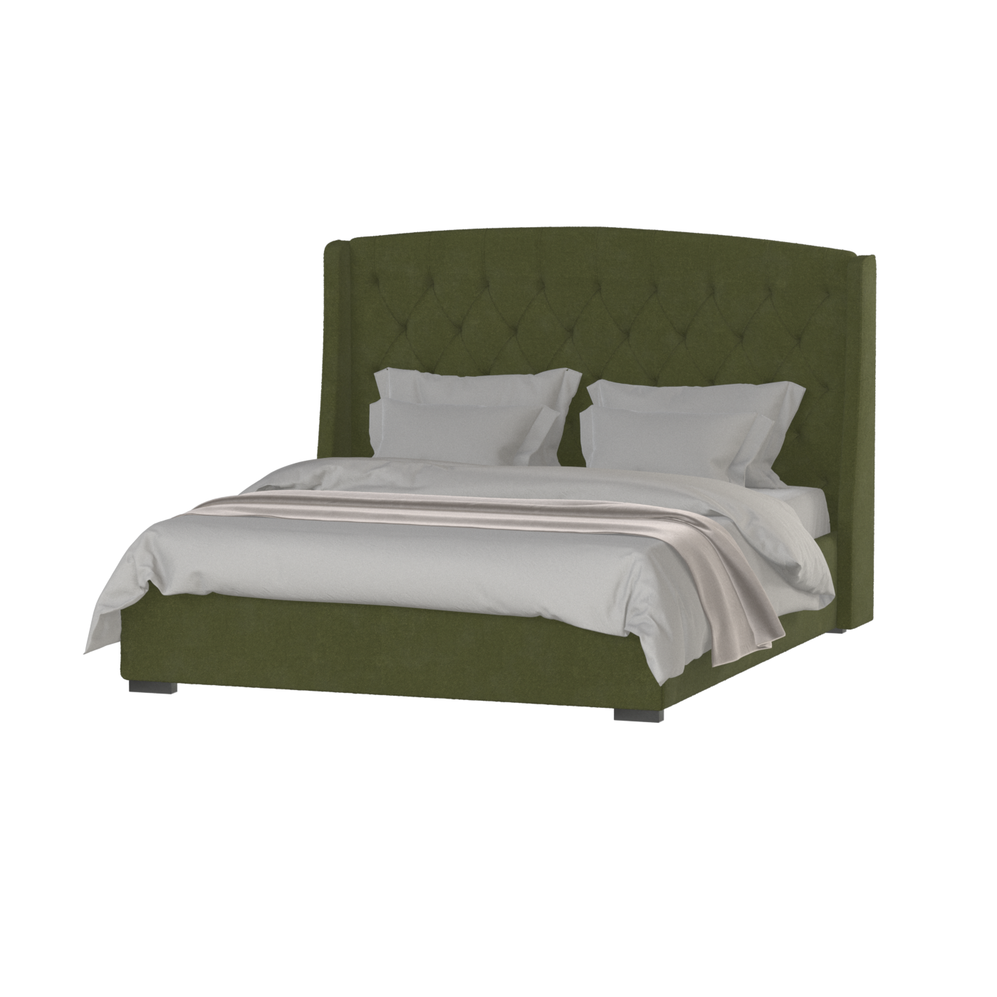 Sophia Upholstered Bed with Buttoned Headboard