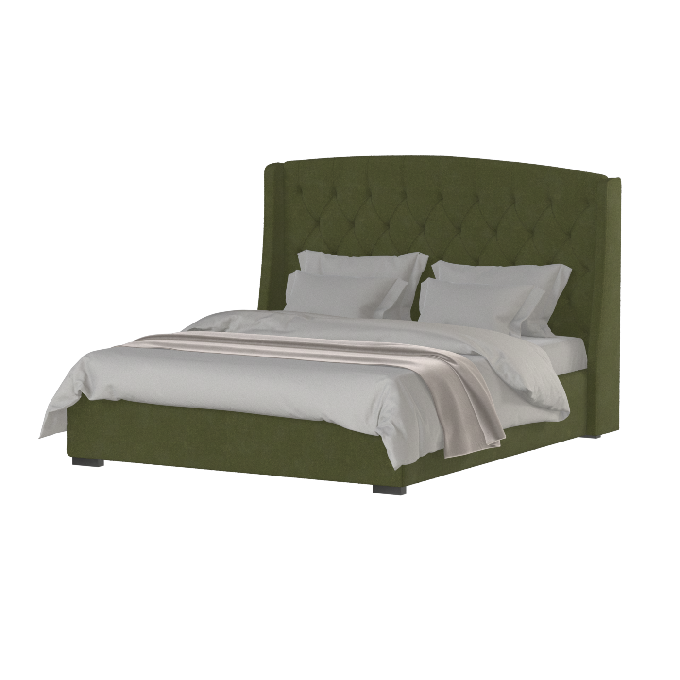 Sophia Upholstered Bed with Buttoned Headboard