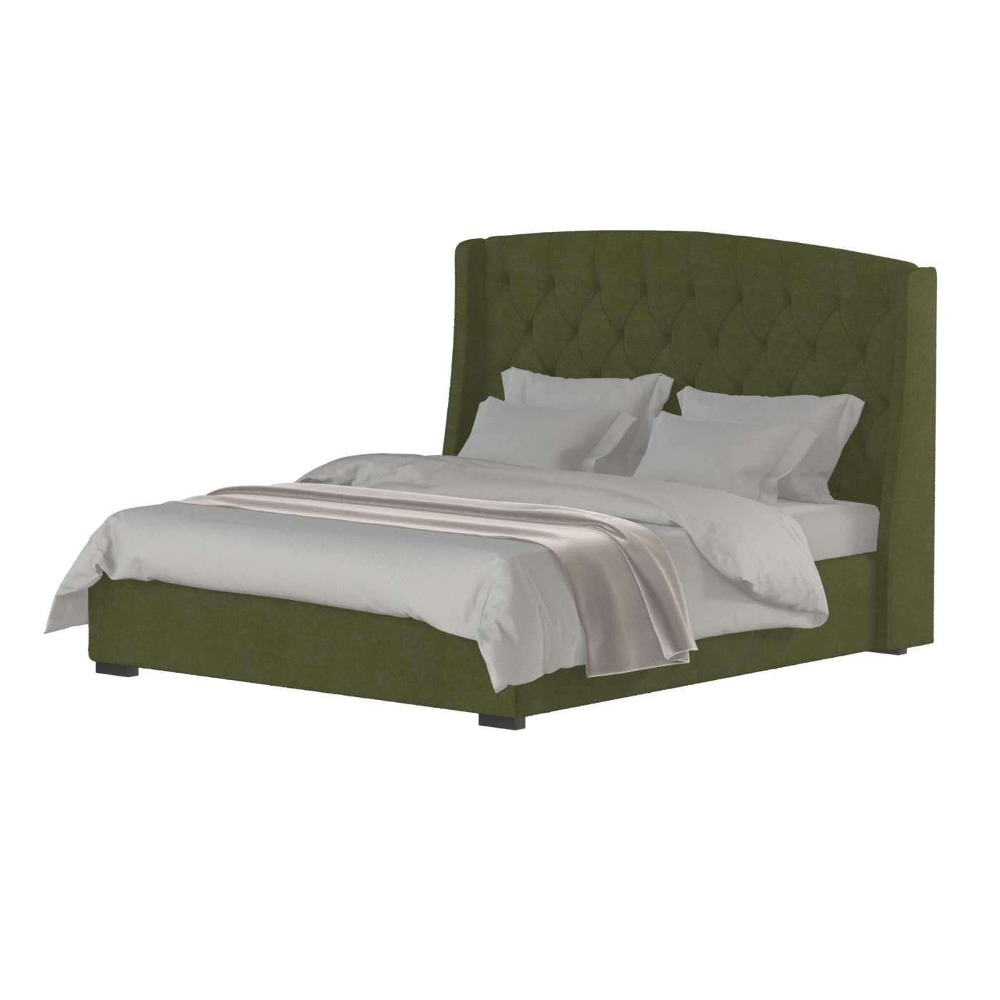 Sophia Upholstered Bed with Buttoned Headboard