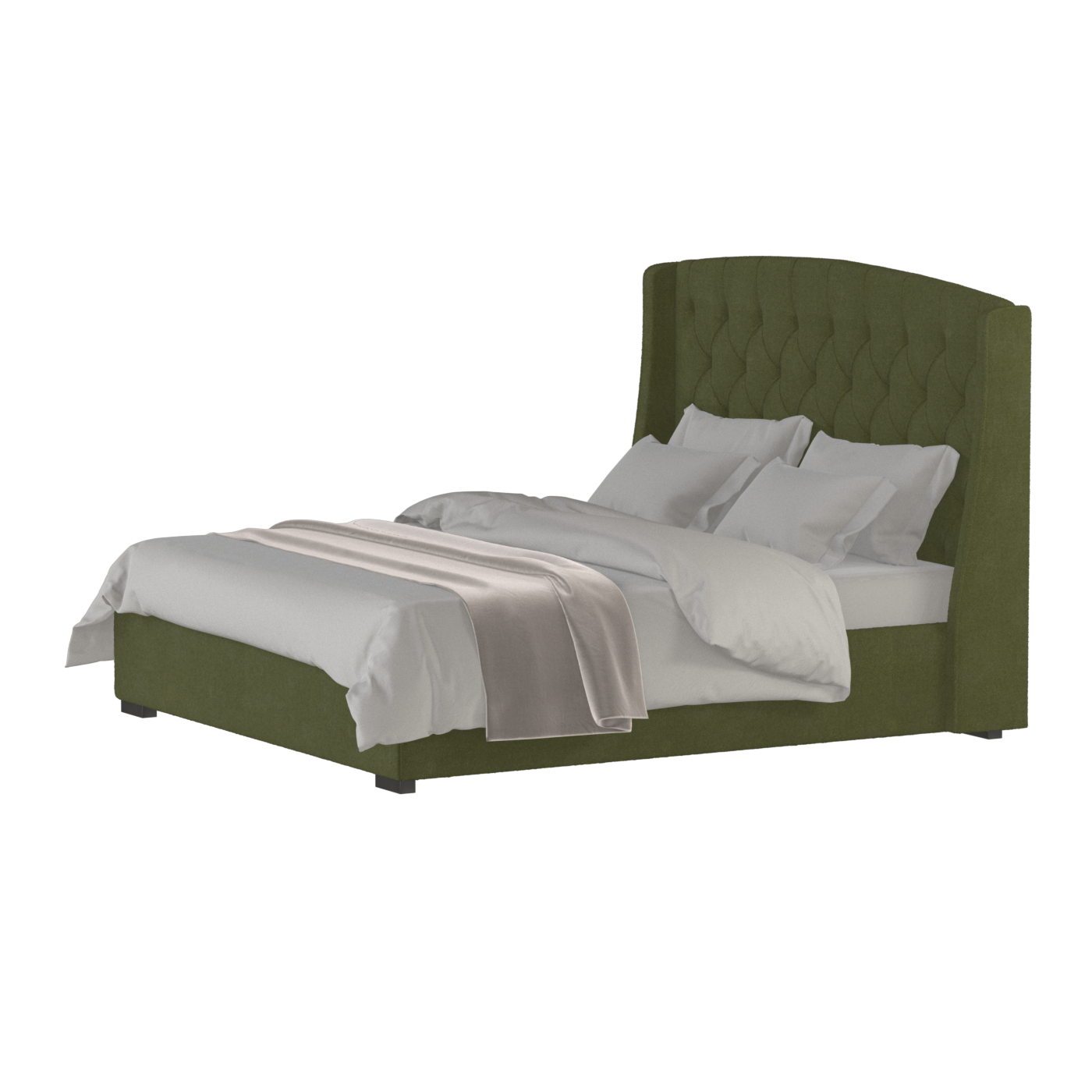 Sophia Upholstered Bed with Buttoned Headboard