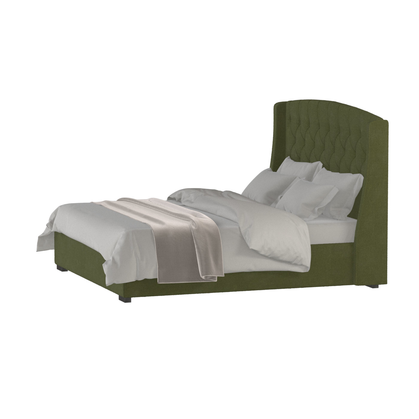 Sophia Upholstered Bed with Buttoned Headboard