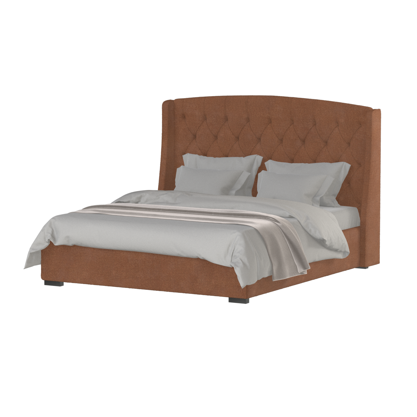 Sophia Upholstered Bed with Buttoned Headboard