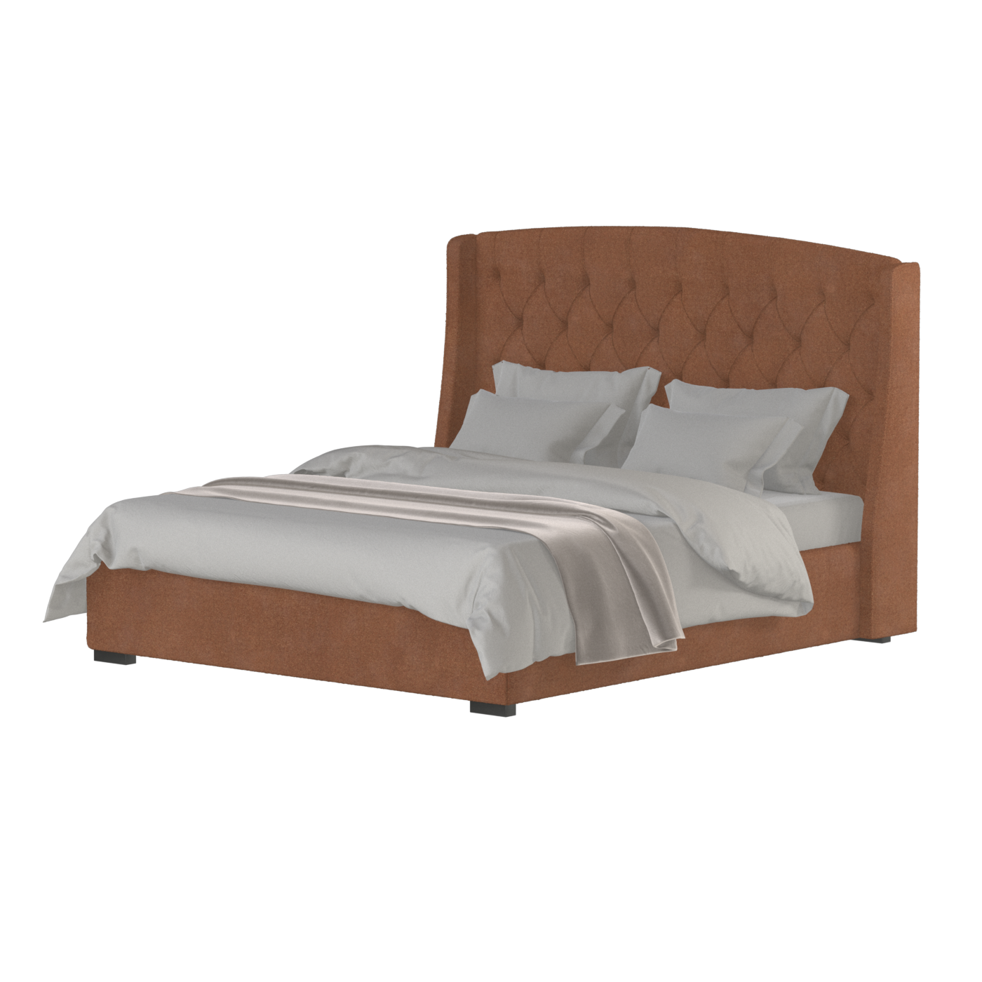 Sophia Upholstered Bed with Buttoned Headboard