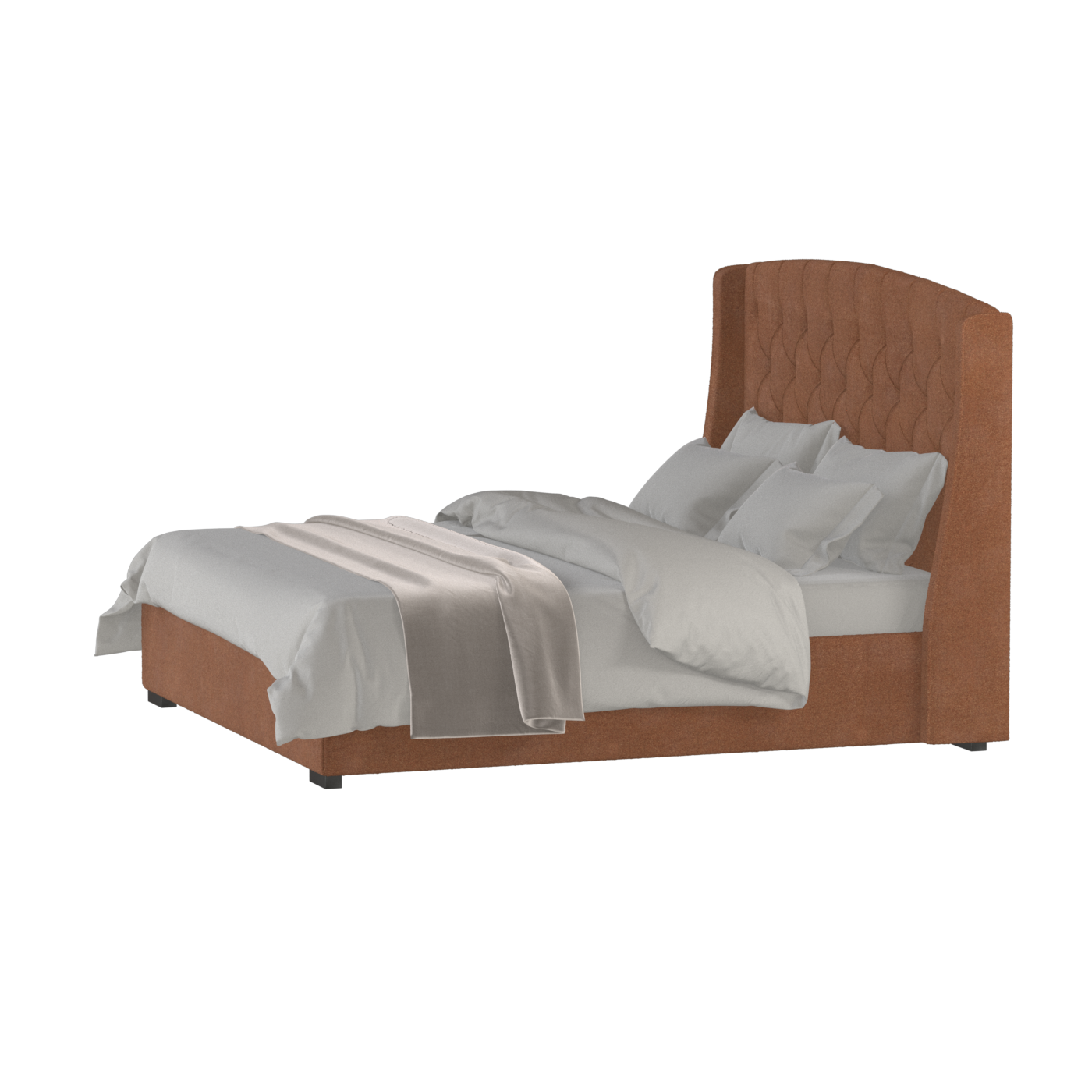 Sophia Upholstered Bed with Buttoned Headboard
