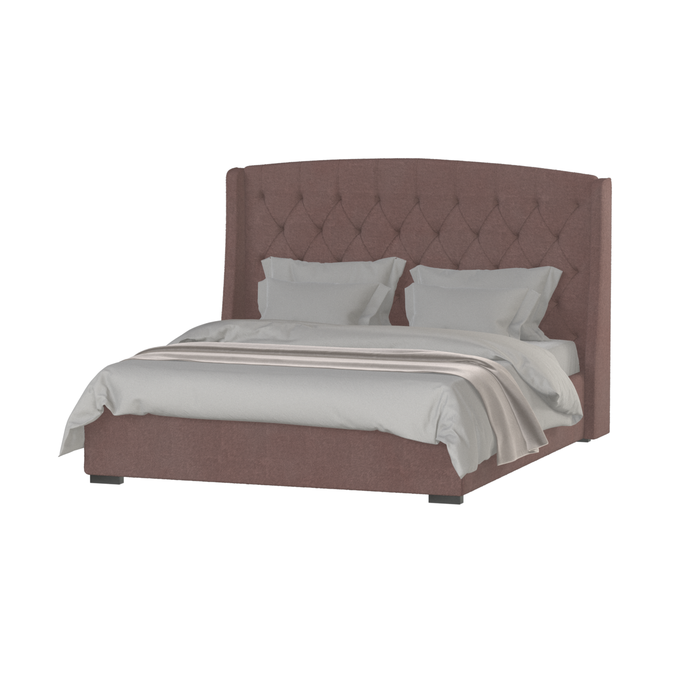 Sophia Upholstered Bed with Buttoned Headboard