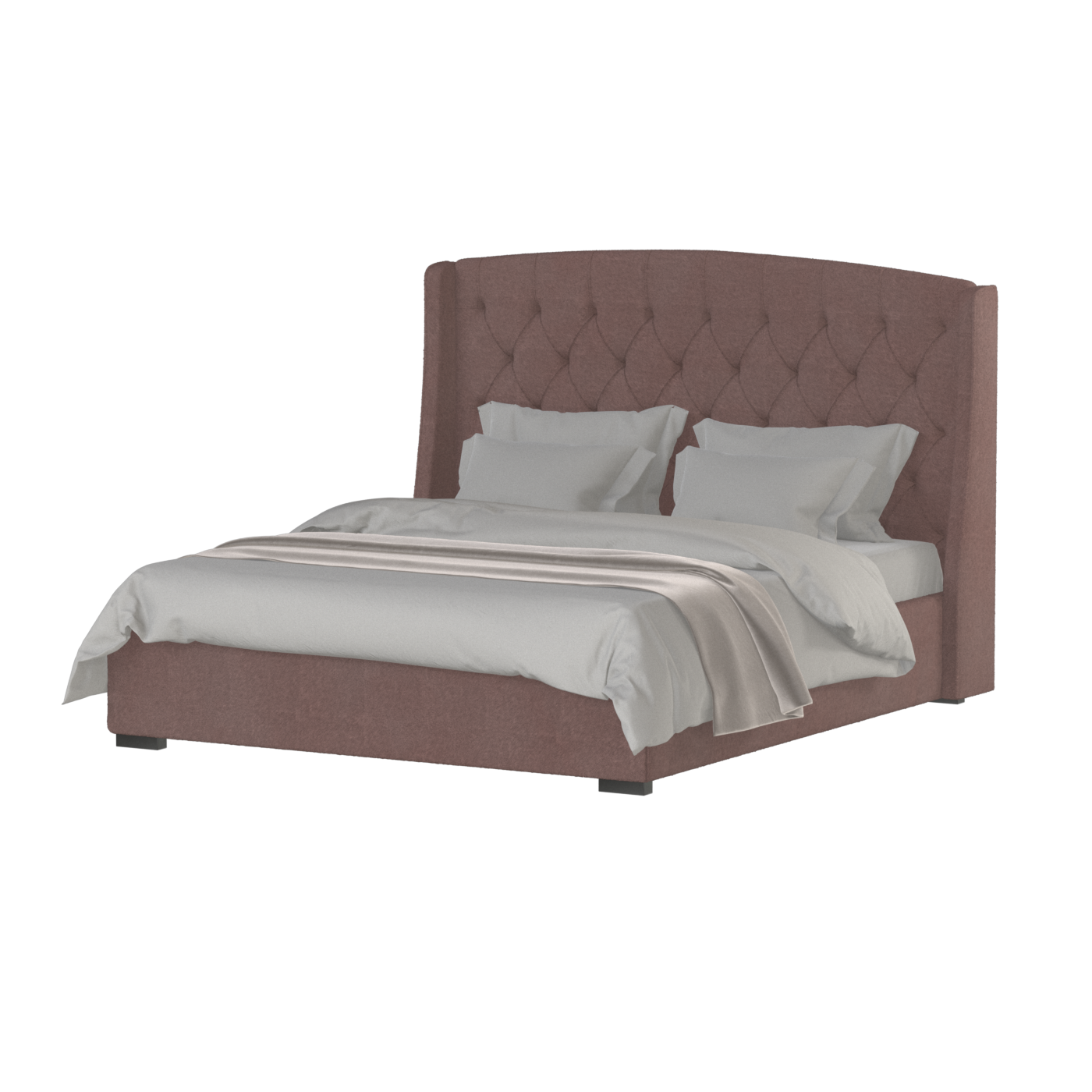 Sophia Upholstered Bed with Buttoned Headboard