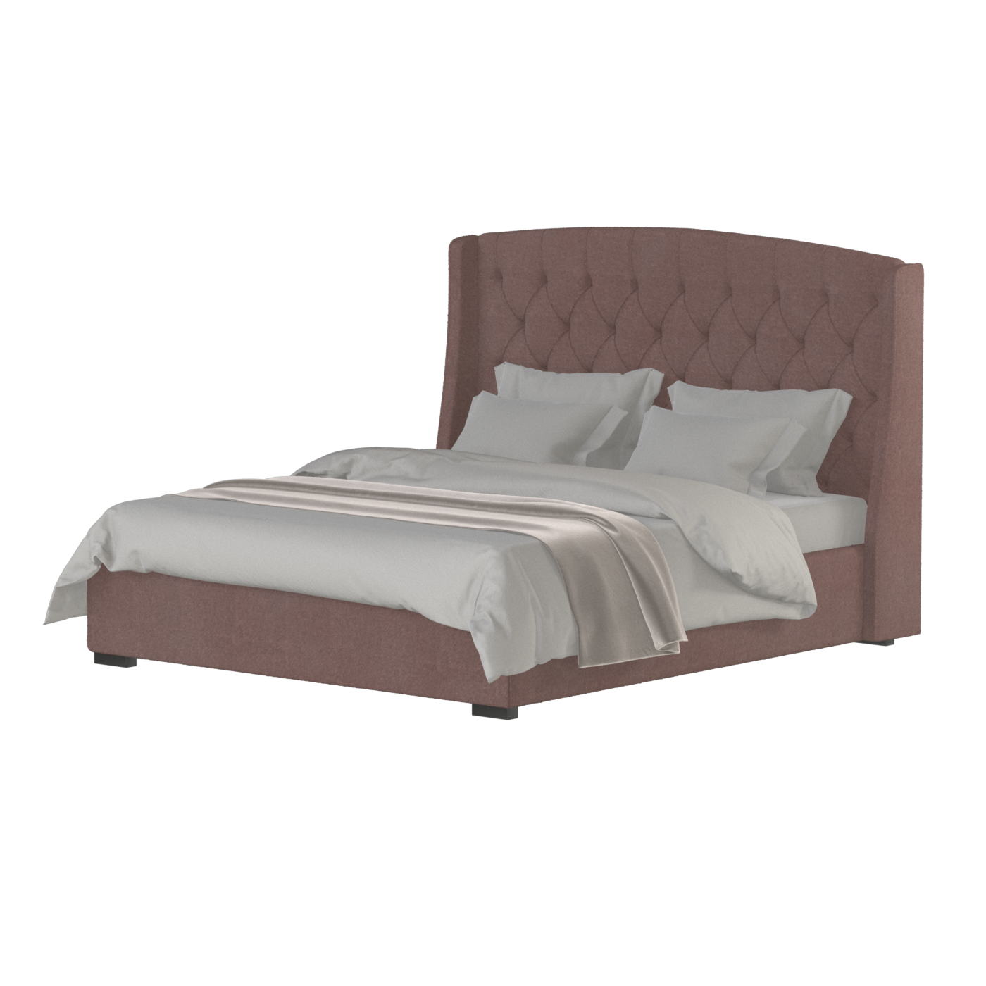 Sophia Upholstered Bed with Buttoned Headboard