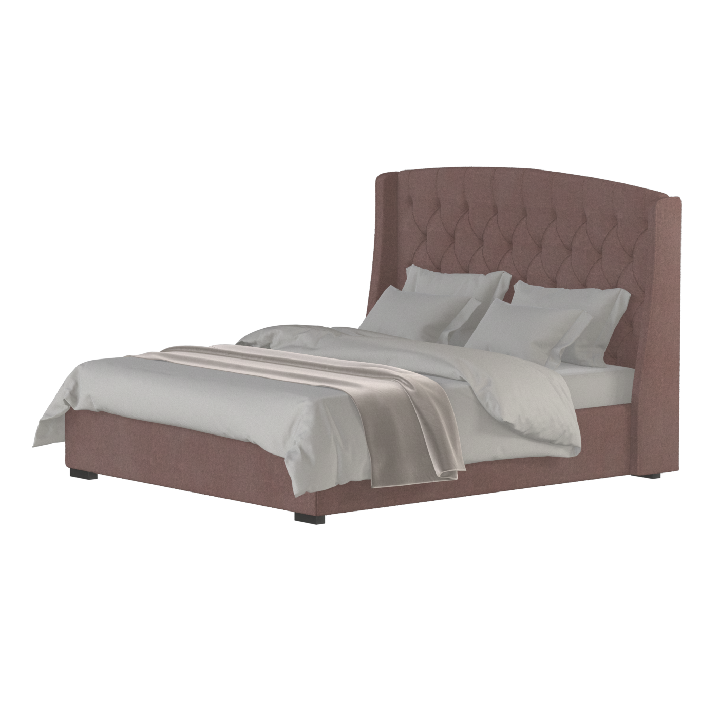 Sophia Upholstered Bed with Buttoned Headboard