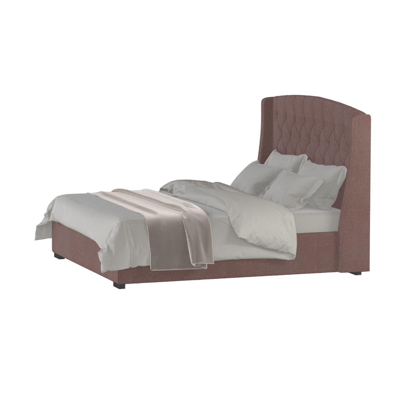 Sophia Upholstered Bed with Buttoned Headboard