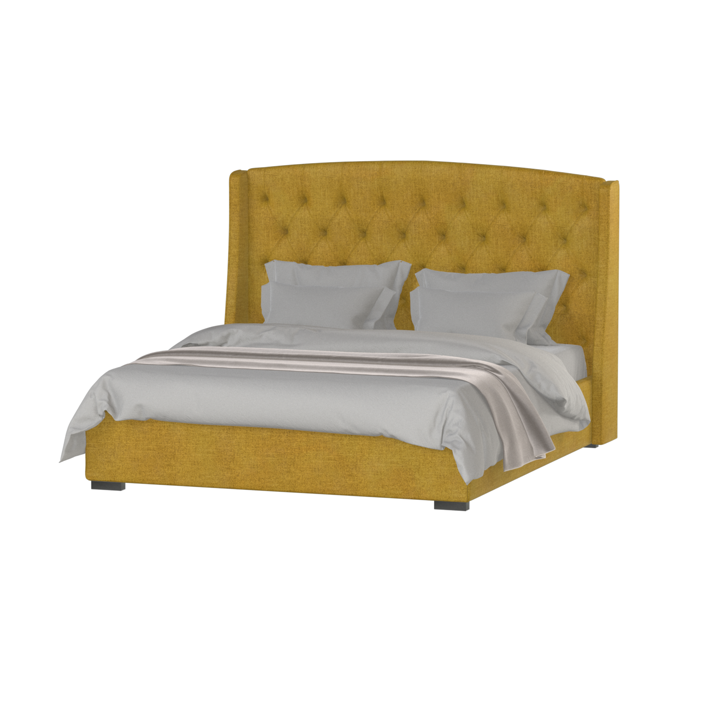 Sophia Upholstered Bed with Buttoned Headboard
