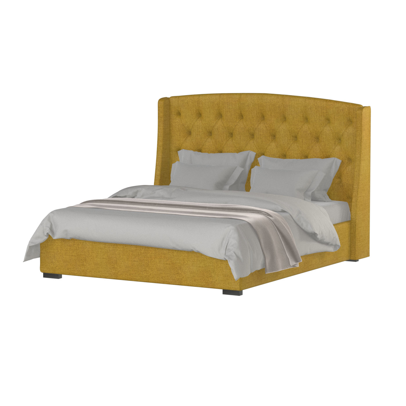 Sophia Upholstered Bed with Buttoned Headboard