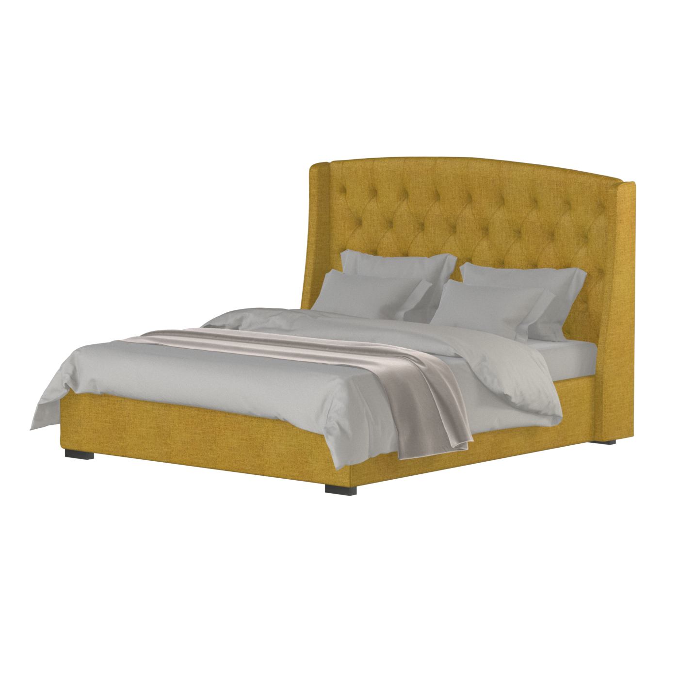 Sophia Upholstered Bed with Buttoned Headboard