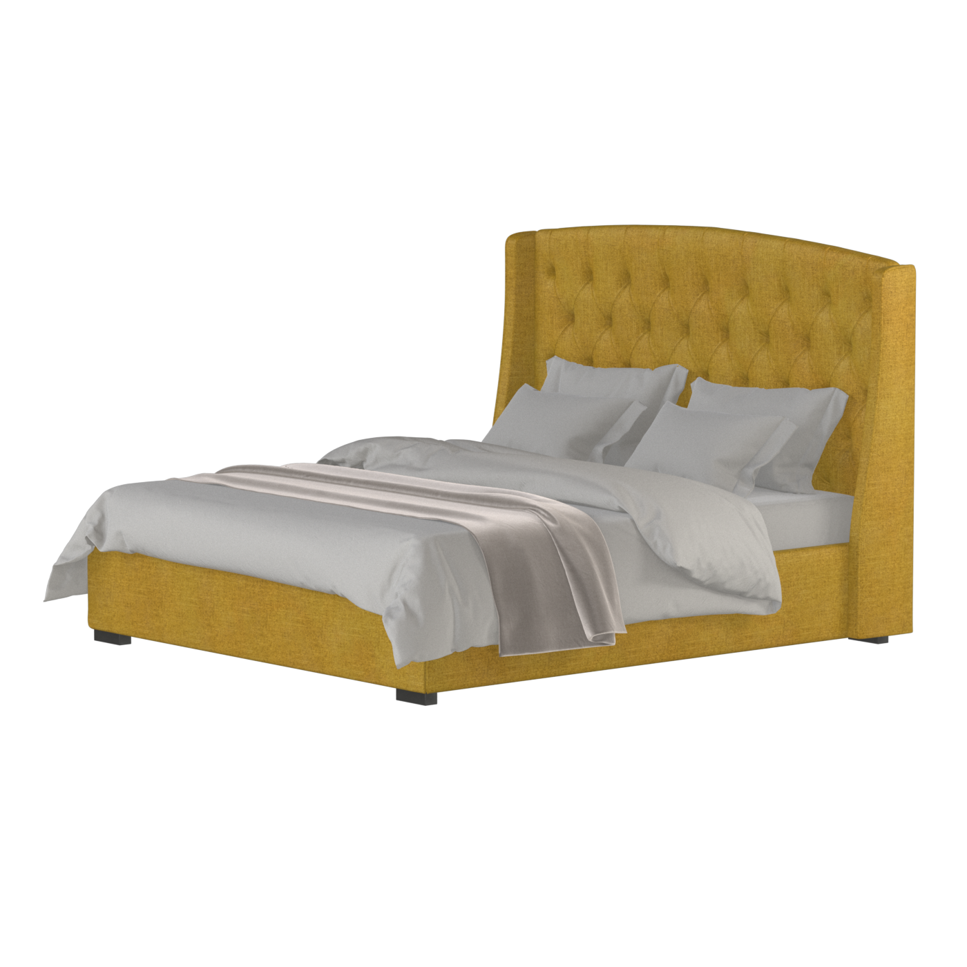 Sophia Upholstered Bed with Buttoned Headboard