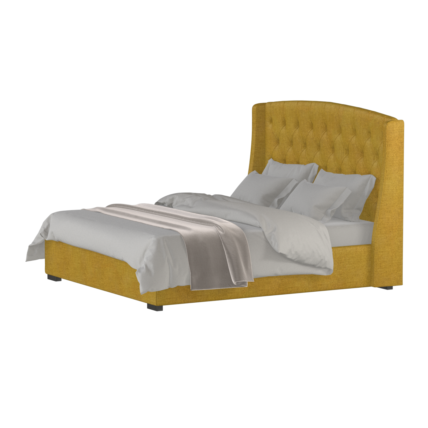 Sophia Upholstered Bed with Buttoned Headboard