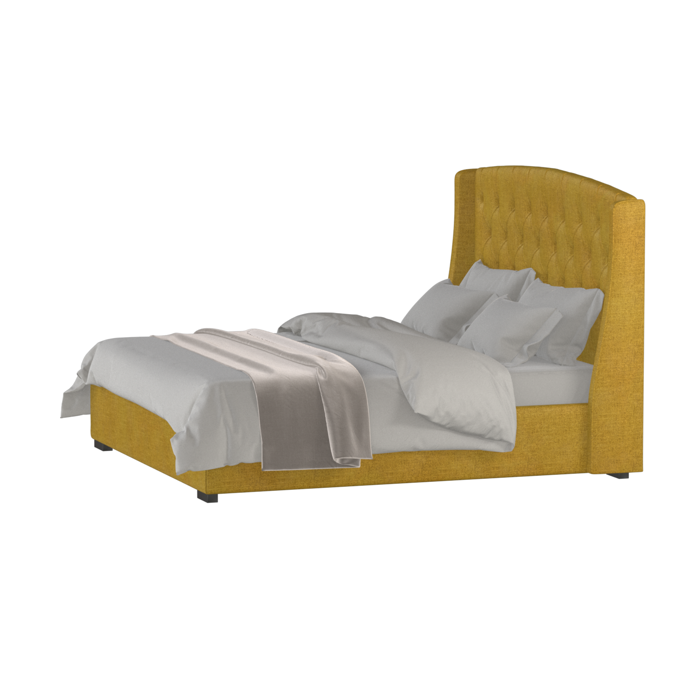 Sophia Upholstered Bed with Buttoned Headboard