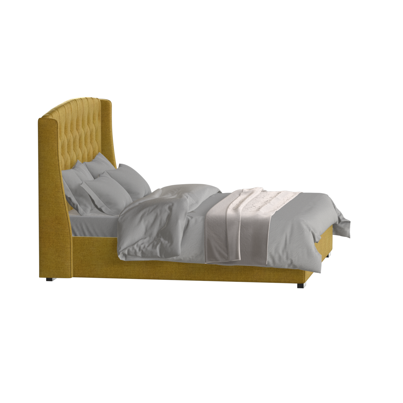 Sophia Upholstered Bed with Buttoned Headboard