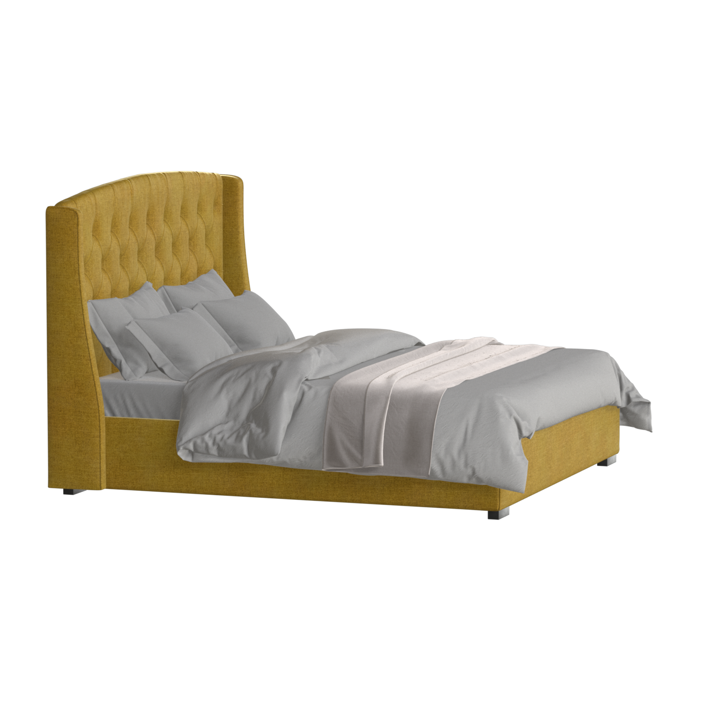 Sophia Upholstered Bed with Buttoned Headboard
