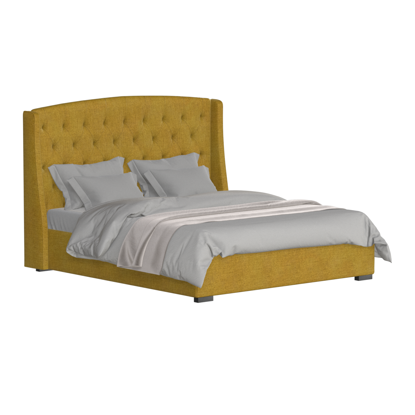 Sophia Upholstered Bed with Buttoned Headboard