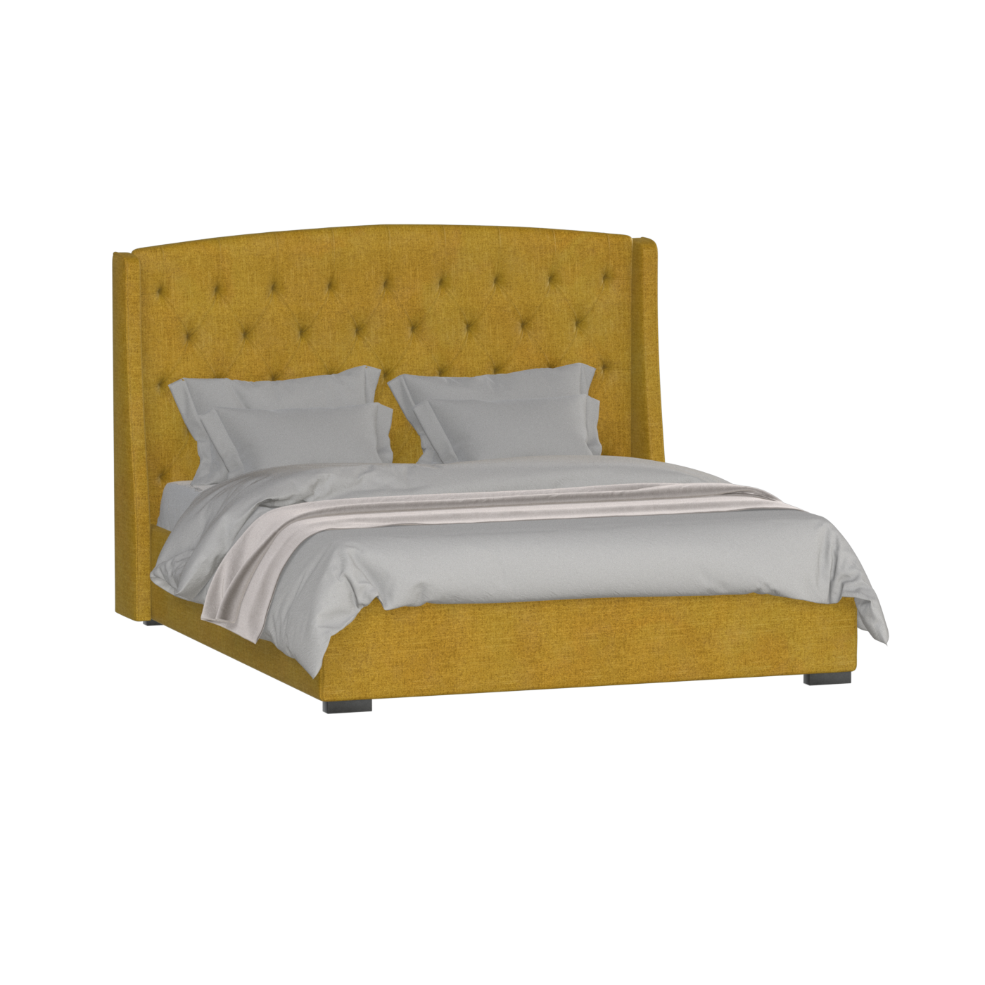Sophia Upholstered Bed with Buttoned Headboard