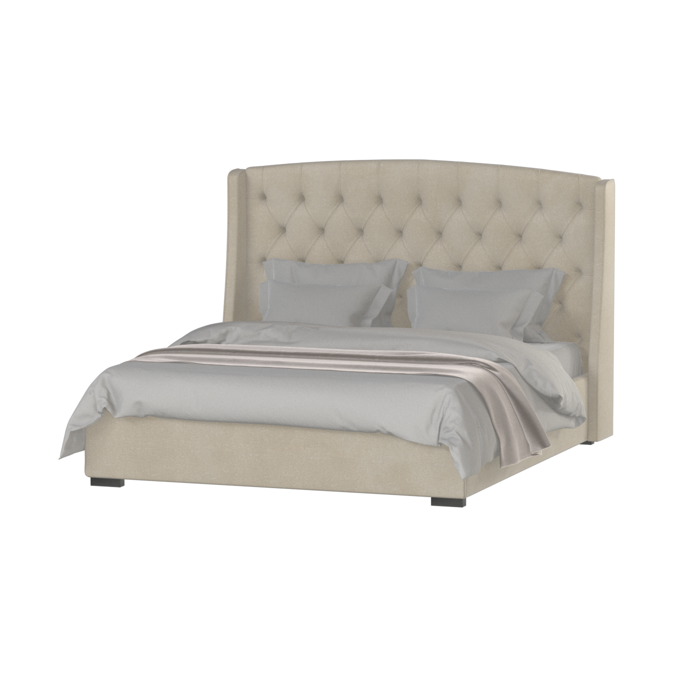Sophia Upholstered Bed with Buttoned Headboard