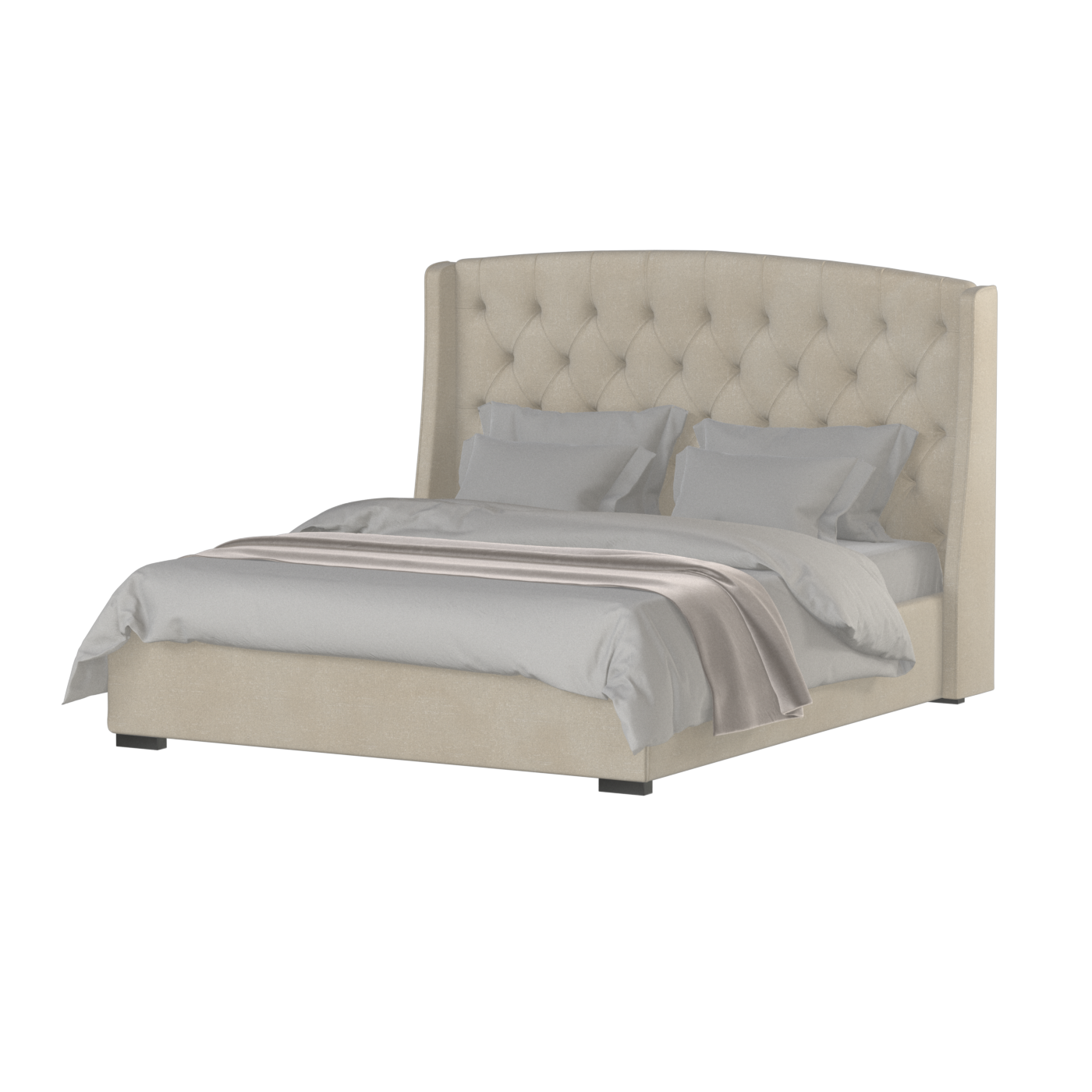Sophia Upholstered Bed with Buttoned Headboard