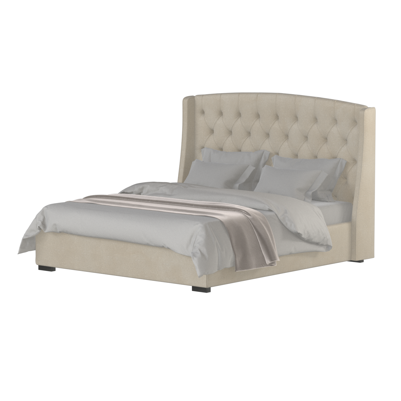 Sophia Upholstered Bed with Buttoned Headboard
