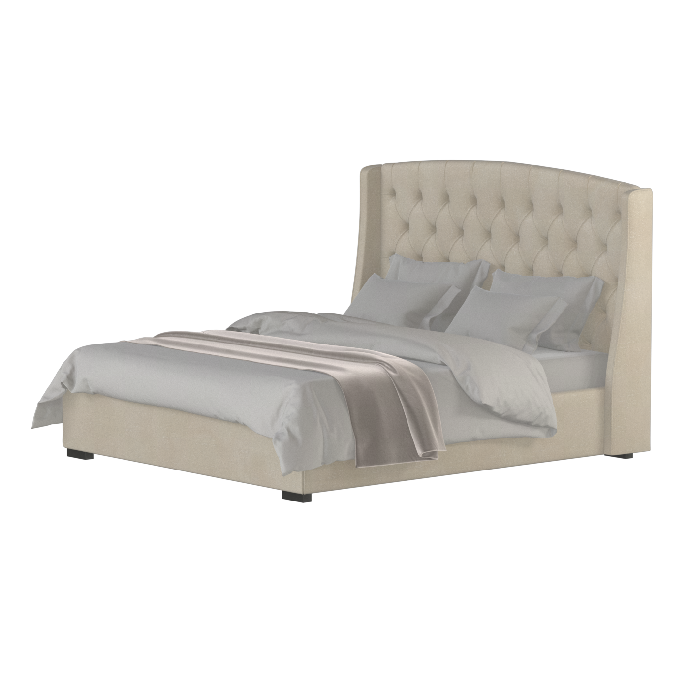 Sophia Upholstered Bed with Buttoned Headboard